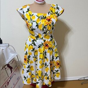 Floral Lemon Print Dress